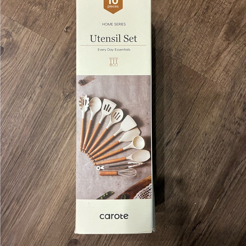 White and Brown Cooking Utensil Set